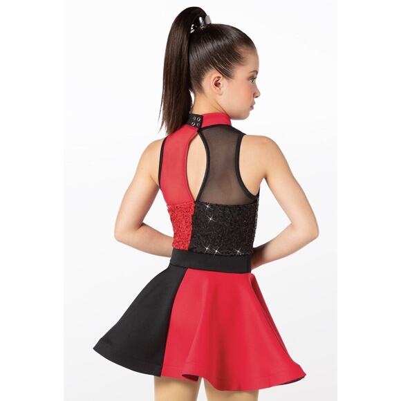 Dance Costume Medium Child Red Weissman 13058 Jazz Sequin Tap Queen of Hearts - Picture 2 of 3
